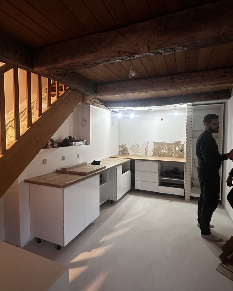 Pose cuisine - meubles bas et plan de travail