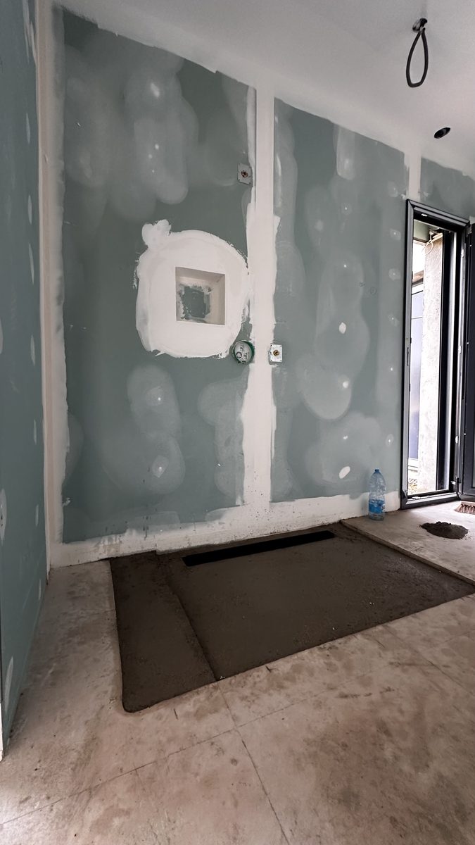 Placo hydrofuge salle de bain avant carrelage
